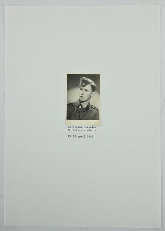 Signature of Waffen-SS KC Recipient 'Karl-Heinz Gieseler'