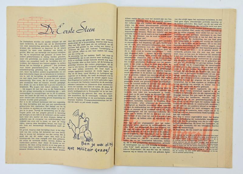 Dutch WW2 Resistance Magazine 'Ons Volk' 1945