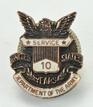 US Army 10 years of Service Pin