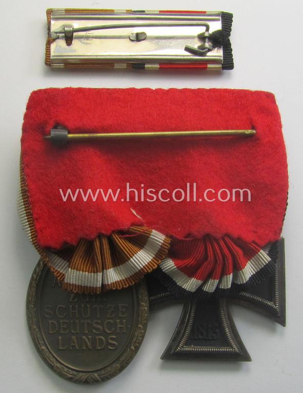 WH (Heeres o. KM etc.) medal-bar (ie.: 'Orden- o. Doppelspange') that came together with its accompanying 'Feld- o. Bandspange' as issued