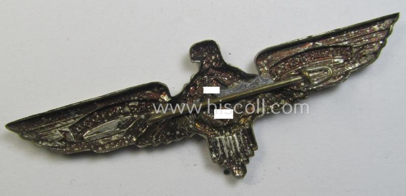 Superb - and truly scarcely found! - commemorative, silverish-toned- and typical tin-based - 'Flieger'-related 'tinnie' depicting an eagle-device with swastika and text (ie. date) that reads: '1. Flieger-Treffen - Berlin 1934'