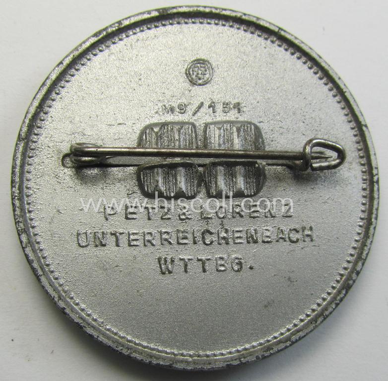 N.S.D.A.P.-related 'tinnie' (ie. 'Tagungs- o. Veranstaltungsabzeichen') being a neatly-maker- (ie. 'Steinhauer & Lück - Lüdenscheid'- and/or: 'RzM M9/151'-) marked example showing the text: 'Reichsparteitag 1939'