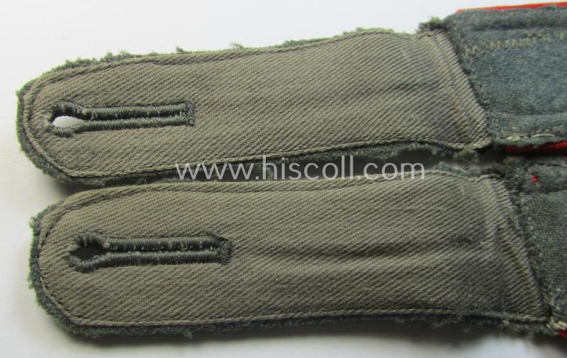 Attractive - and fully matching! - pair of WH (Heeres) early- (ie. mid-) war-period- (ie. 'M40'- ie. 'M43'-pattern), 'standard-issued' NCO-type shoulderstraps as was intended for an: 'Unterwachtmeister eines (Sturm)Art.-Abts. o. Rgts.'
