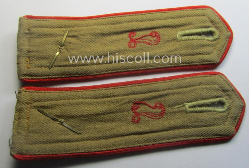 Fully matching - and truly rarely encountered! - early-pattern- and neatly 'cyphered' pair of 'Allgemeine-HJ' (ie. 'Hitlerjugend') shoulderstraps for usage by a: 'Kameradschaftsführer' who was attached to the: 'Leibstandarte München'