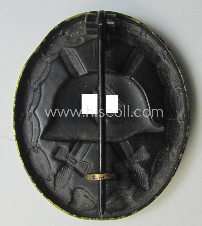 Neat - albeit non-maker-marked and non-magnetic! - example of a black-class wound-badge (or: 'Verwundeten-Abzeichen in Schwarz') that comes in an overall nice- (ie. I deem just moderately used-), condition