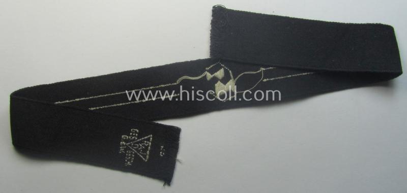 RAD (ie. 'Reichsarbeitsdienst') EM- (ie. NCO-) pattern, commemorative cuff-title (ie. 'Dienstärmelstreifen') depicting a capital 'S'-character (as was intended for commissioned-staff working on the various 'Westwall'-fortifications)