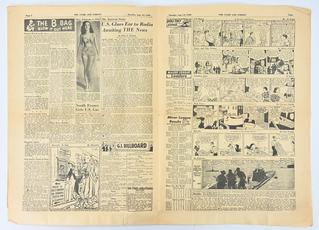US WW2 Stars & Stripes Newspaper 14 August 1945
