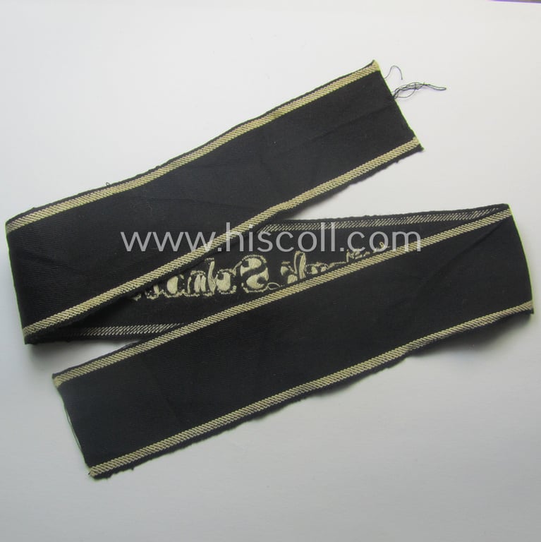 Only once before seen - full length and with certainty very scarcely encountered! - neatly 'BeVo'-woven 'Ärmelstreifen' (ie. cuff-title) as was intended for the various (I deem merely civil) staffmembers serving within the: 'HY-Werk Scholven'