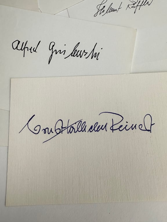 Lot German post-war original signatures of unknown German officers 8 pices