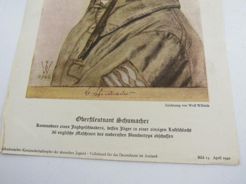 2x Portrait Photos German Pilots ( Willrich )