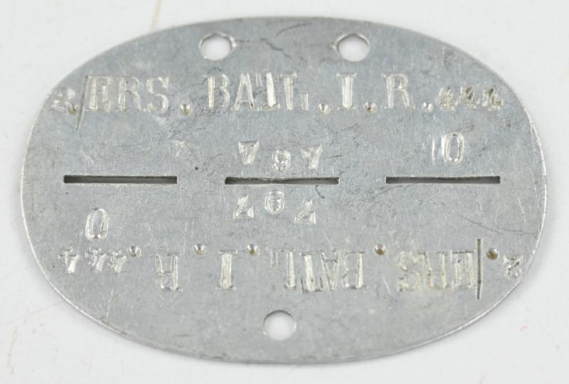 German WH Dog-Tag 2./Ers.Battl. I.R. 444