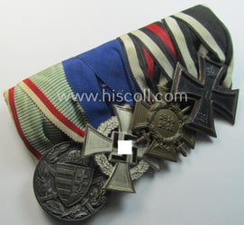 Unsusal - 'quality-produced' and 'slantwise-mounted'! - 4-pieced medal-bar...