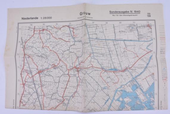German WH Mapcard of 'Grouw' Holland