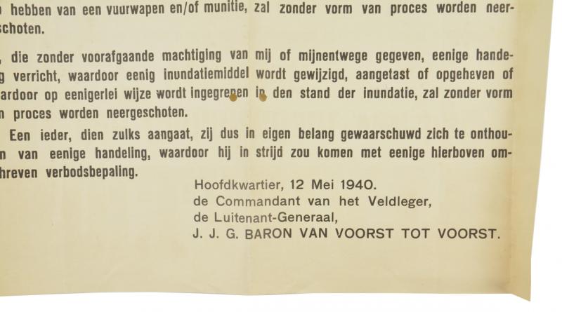 Dutch Proclamation Poster 12 May 1940