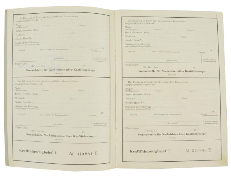 German Vehicle Registration Form