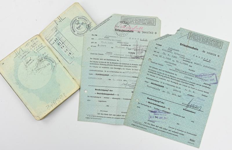 Dutch WW2 Pasport of Johannes Sanders, Labor Worker in Germany