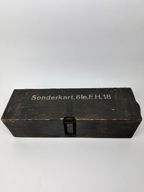 Wooden Ammo box Sonderkart.6le.F.H. 18