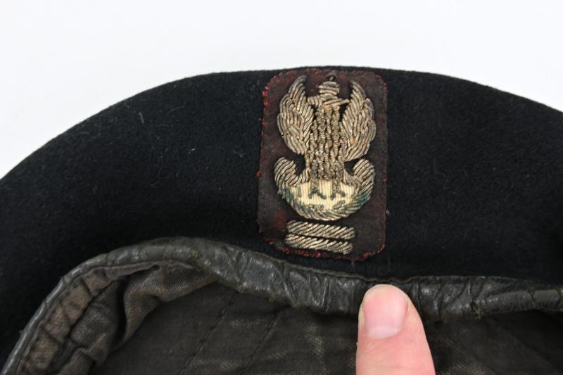 Polish WW2 Armoured Division Black Officer Beret 1942