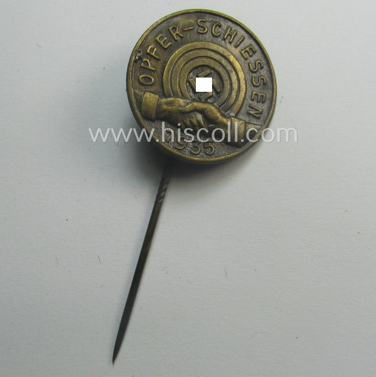 WHW- (ie. 'Winterhilfswerke'- ie. 'Opferschiessen'-) related commemorative lapel-pin entitled: 'Opferschiessen - 1935'