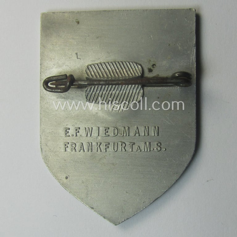 Aluminium-based, 'Reichsnährstand'- (ie. 'RNSt.'-) related day-badge (ie. 'tinnie'), as was issued to commemorate an: 'RNSt.'-gathering ie. show entitled: 'Reichnährstands-Austellung 1936 - Frankfurt am Main'