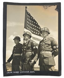 US WW2 Press Photo 'Color Guard'