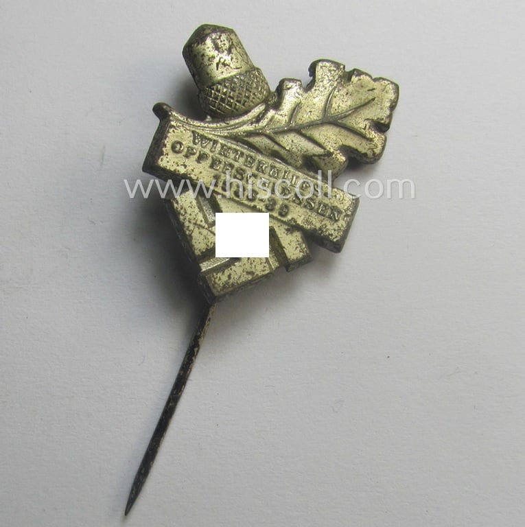 WHW- (ie. 'Winterhilfswerke'- ie. 'Opferschiessen'-) related commemorative lapel-pin entitled: 'Winterhilfs-Opferschiessen - 1938-39'