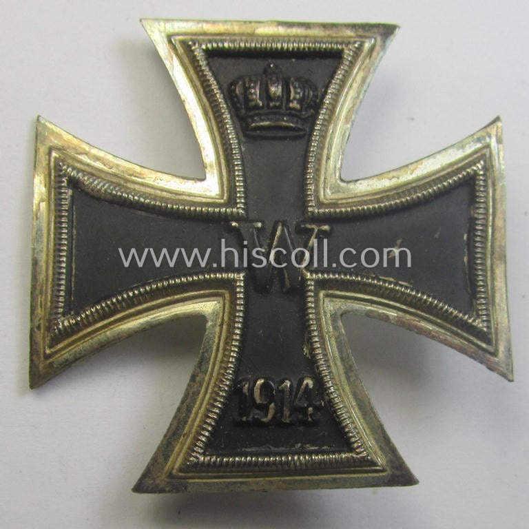 WWI-period, Iron Cross 1st class (or: 'Eisernes Kreuz 1. Klasse') being a very nicely preserved- (albeit typical non-maker-marked!) example that came stored in its period-etui