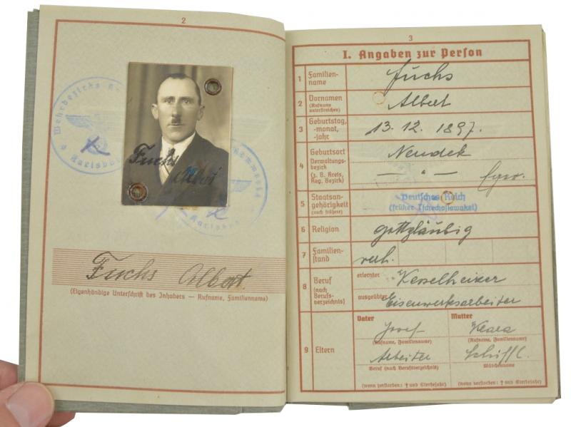 German WH Wehrpass with Cover 'Albert Fuchs'