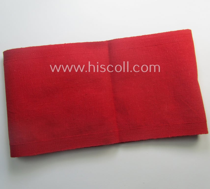 Attractive - and scarcely found! - EM- (ie. NCO-) pattern 'Reichsluftschutzbund' (ie. 'RLB'-) service-armband as executed in the neat 'BeVo'-weave-pattern as was specifically intended for usage by the: 'RLB-Werkluftschutz'