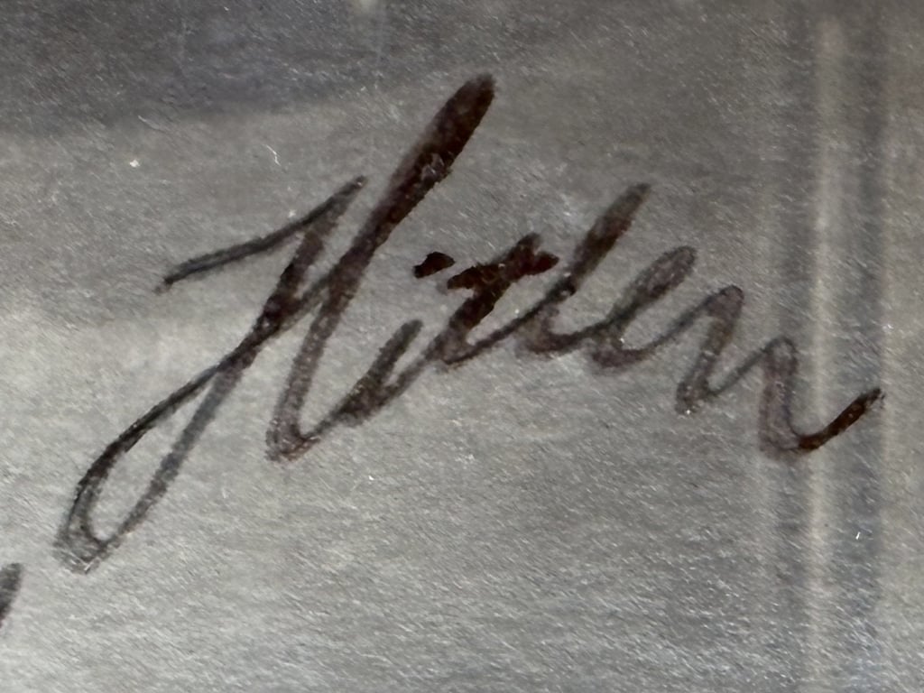 Extremely Rare Early 1920s Authentic Adolf Hitler Hand Signed Ink Signature on a Hoffmann Postcard.