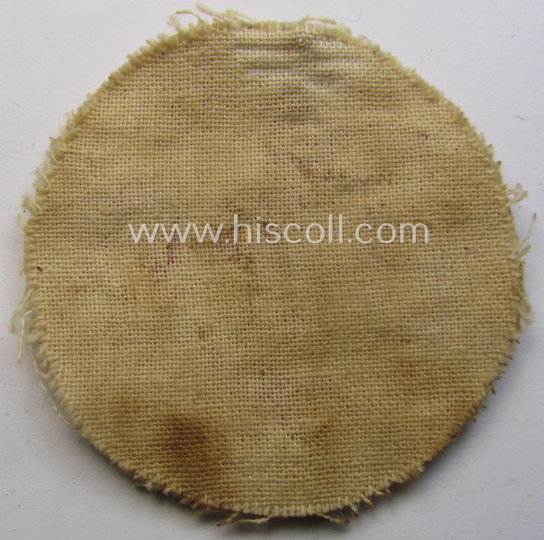 HJ/BDM (ie. 'Hitlerjugend'/'Bund Deutscher Mädel') trade- or specialist-armbadge ie. 'HJ-Ärmelabzeichen für Angehörige des Unfall-Dienstes' (being a detailed and hand-embroidered example)