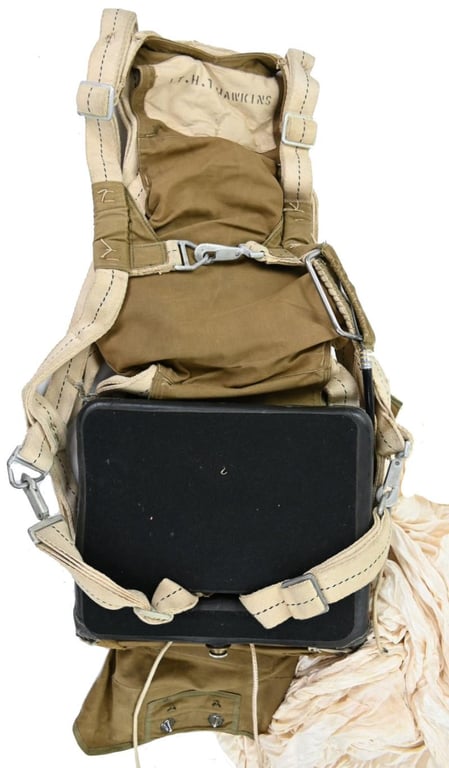 USAAF WW2 Named Irving Seat Type Parachute Harness Assembly