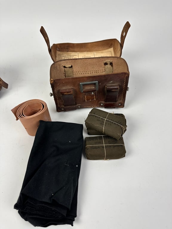 Original German WWII Set Matching Medical Pouches For Stretcher Bearer (Kragenträger)