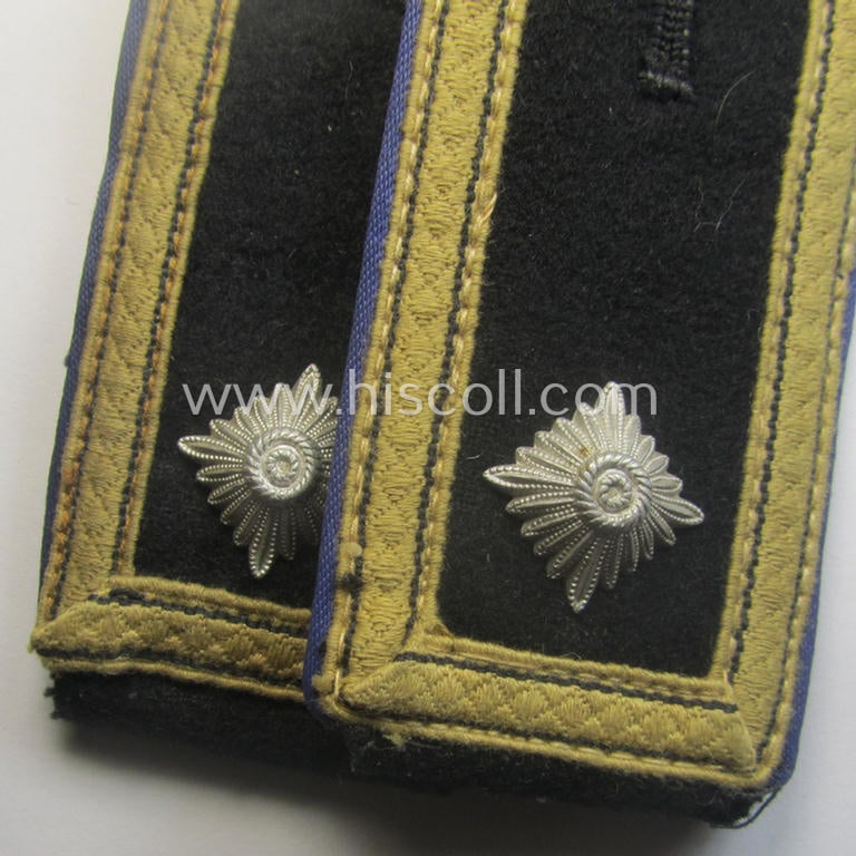 Pair of - minimally mismatched - Waffen-SS NCO-type shoulderstraps: 'SS-Oberscharführer' who served within the: 'Waffen-SS Sanitäts-Trpn.'