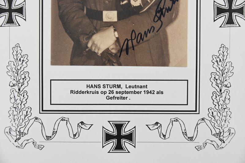 Signature of Wehrmacht Heer KC Recipient 'Hans Sturm'