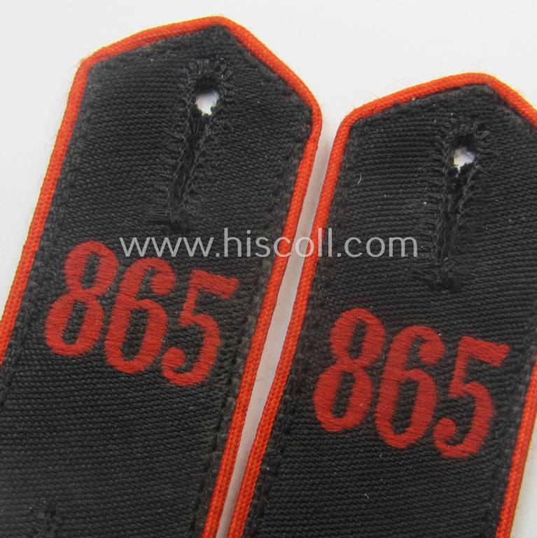 Pair of: 'Allgemeine-HJ'-shoulderstraps: 'Hitlerjunge' - 'Bann 865' (Bann 865 = 'Bann Lichtenfels' as was situated in the: 'Gebiet Süd Bayr. Ostmark')
