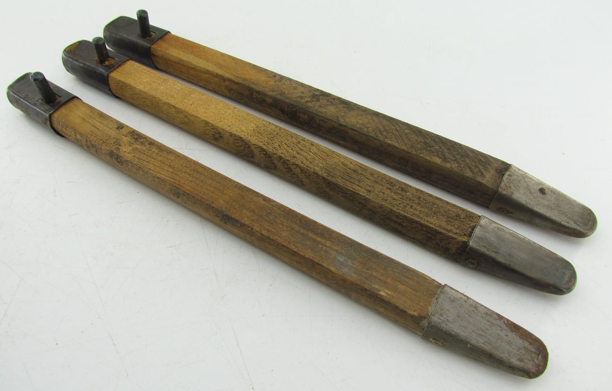 Pre war matching set of 3 wooden tent pegs