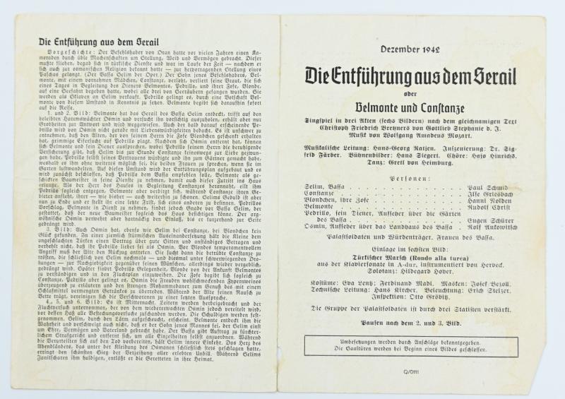 Austrian Reichsgau Theather Innsbruck Programbook December1942