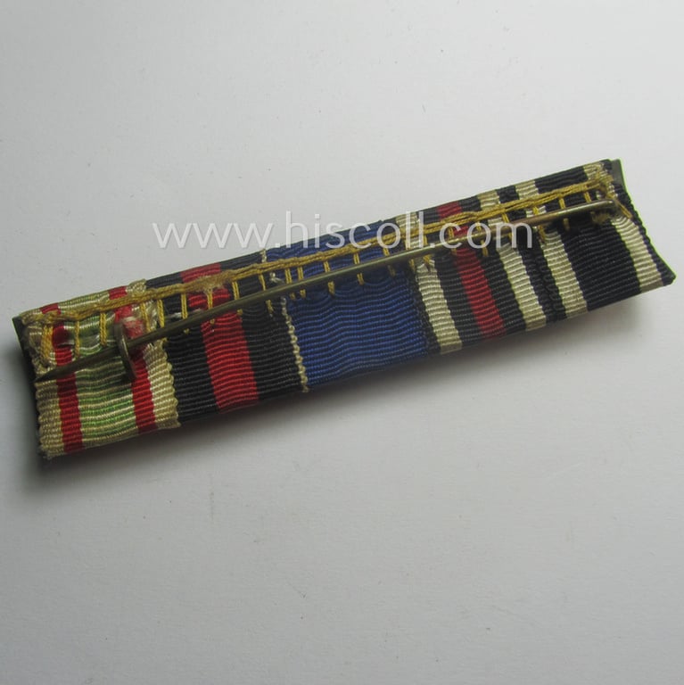 5-pieced, WWI- (ie. WWII-) period ribbon-bar (ie. 'Feld- o. Bandspange') showing various WWI- (ie. TR-) period awards amongst which a: WWI-period: 'EK II. Kl.' (with detailed 'Wiederholungs-Spange Miniatur!')