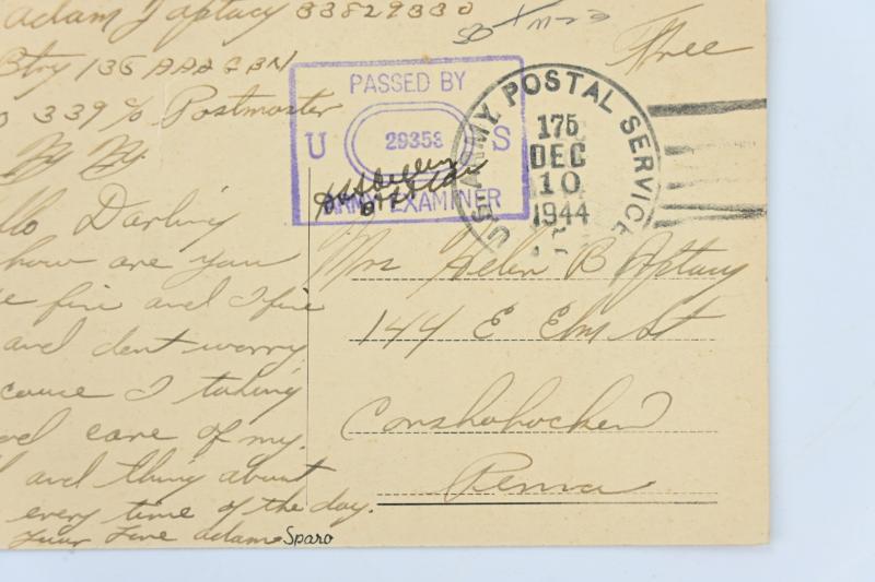 Dutch WW2 Postcard US Fieldpost