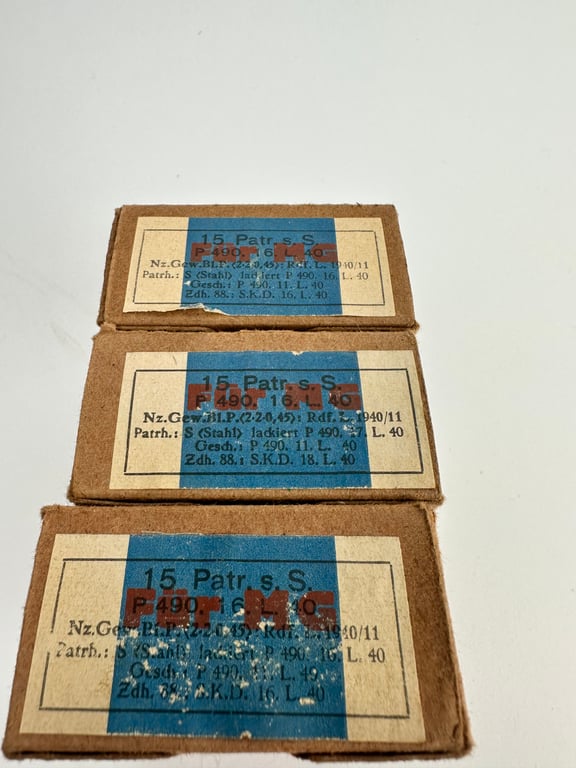 Carton ammo boxes (Fur MG) 3 pieces nice condition
