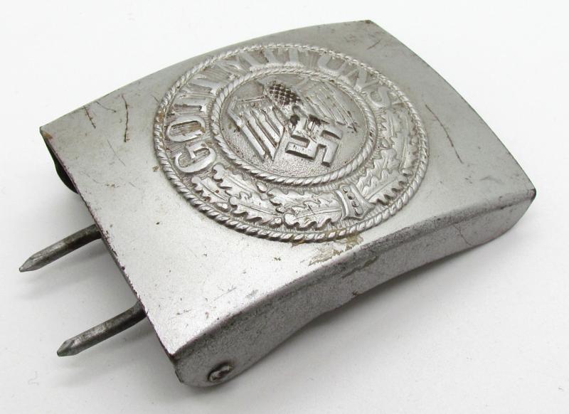 RARE Wehrmacht (Heer) steel belt buckle by Dr. Franke & Co 1942 in silver