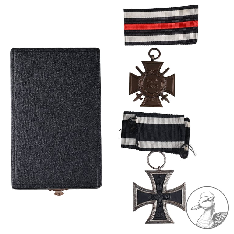 Eisernes Kreuz 2. Klasse 1914 und Ehrenkreuz für Frontkämpfer im Etui
