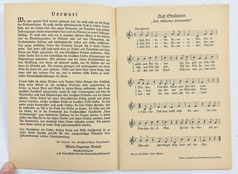 German WH Songbook 'Das Lied der Front'