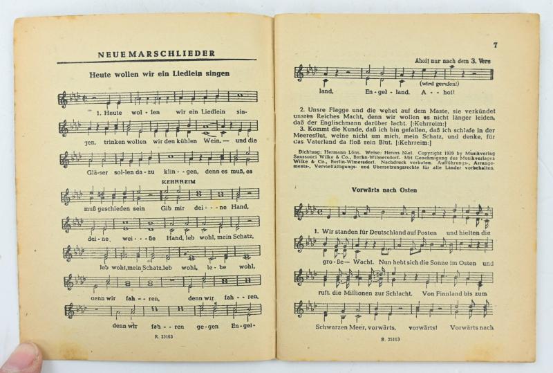 German WH Soldier Songbook 'Unsere Soldaten Lieder'