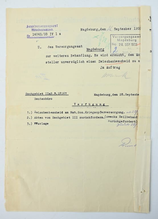 German NSDAP Letter NSKOV