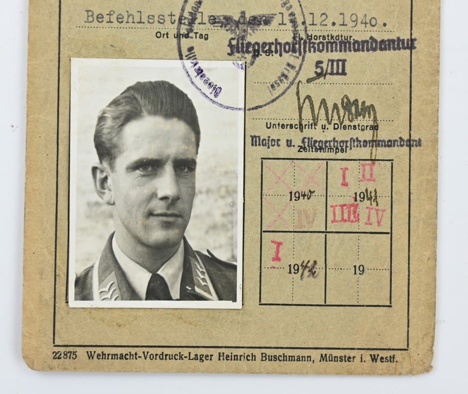 German LW Pilot Pass 'Fritz Nowottny'