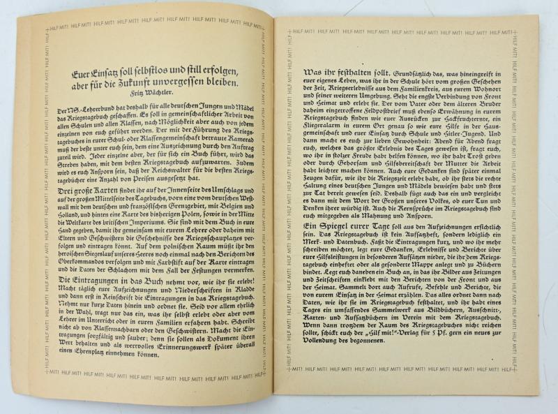German Third Reich Era War Diary Book