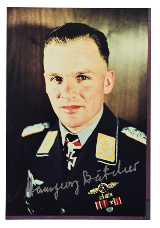 Signature of Luftwaffe KC-OLC Recipient 'Hansgeorg Bätcher'