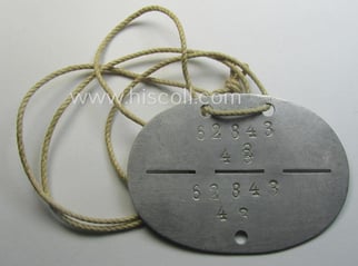 Aluminium-based, WH (LW) ie. 'Fallschirmjäger'-related ID-disc bearing the...